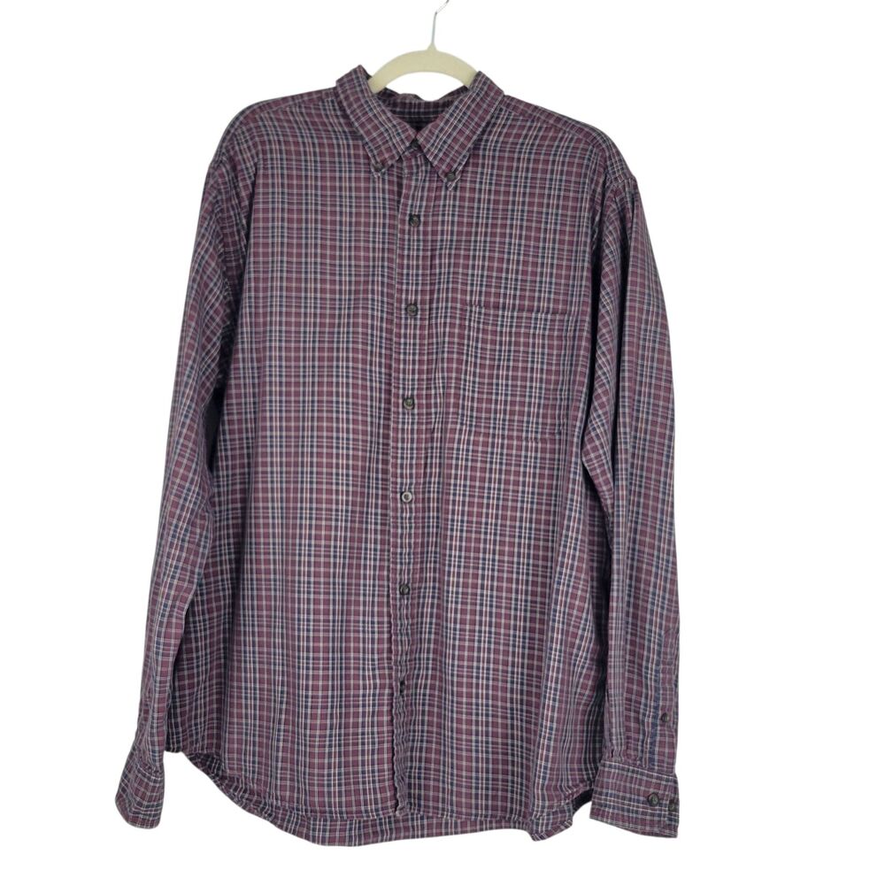Eddie Bauer Shirt Men’s size L Plaid Long Sleeve Button Down Cotton Multicolor